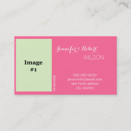 ピンクのバラの花の花嫁、新婦結婚の新しい住所 名刺