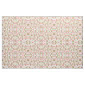 ピンクのバラの花の茶色の水彩画のバニーウサギ ファブリック (ヤード)