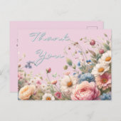 ピンクのバラの花の誕生日感謝のポストカード ポストカード (正面/裏面)