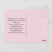 ピンクのバラの花の誕生日感謝のポストカード ポストカード (裏面)