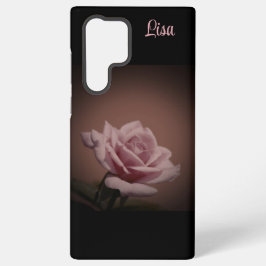 ピンクのバラの花のSamsungケース（名入れ可能） Samsung Galaxy S22 Ultraケース