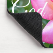 ピンクのバラの花はまだ詩篇46:10 マウスパッド (コーナー)