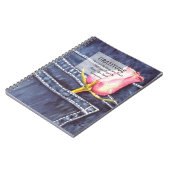 ピンクのバラの花への感謝 ノートブック (左側)