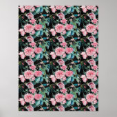ピンクのバラの花みすぼらしいシックなポスター ポスター (正面)