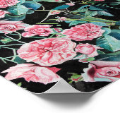 ピンクのバラの花みすぼらしいシックなポスター ポスター (角)