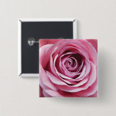 ピンクのバラの花をクローズアップ 缶バッジ (正面&裏面)