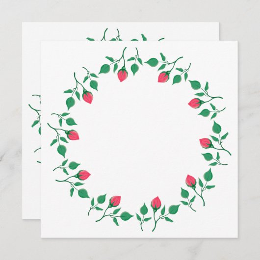 ピンクのバラの花を持つフローラの丸い枠 (正面/裏面)