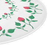 ピンクのバラの花を持つフローラの丸い枠 カッティングボード (角)
