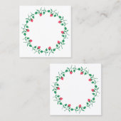 ピンクのバラの花を持つフローラの丸い枠 コーリングカード (正面/裏面)