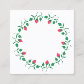 ピンクのバラの花を持つフローラの丸い枠 コーリングカード (正面)