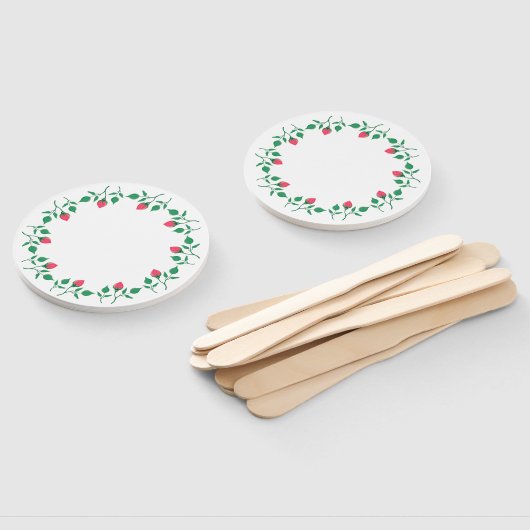 ピンクのバラの花を持つフローラの丸い枠 ハンドファン (組立なし)