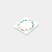 ピンクのバラの花を持つフローラの丸い枠 ポストイット (アングル)