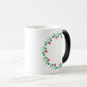 ピンクのバラの花を持つフローラの丸い枠 モーフィングマグカップ (正面右)