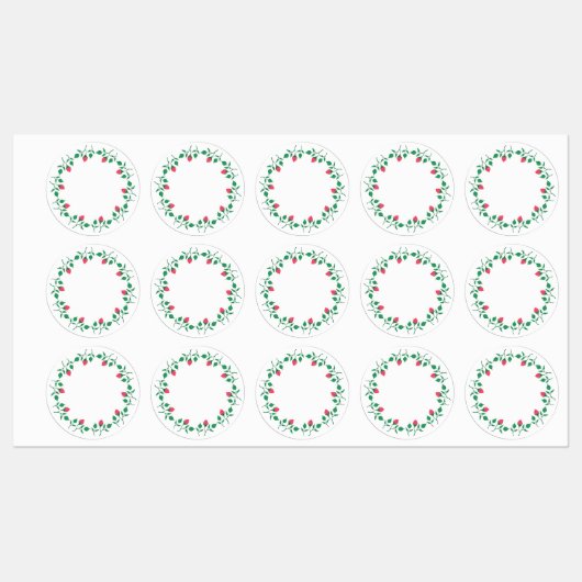 ピンクのバラの花を持つフローラの丸い枠 ラベル (シート)