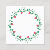 ピンクのバラの花を持つフローラの丸い枠 割引カード (裏面)