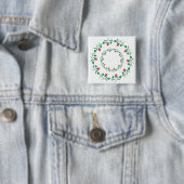 ピンクのバラの花を持つフローラの丸い枠 缶バッジ (インサイチュ)