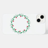ピンクのバラの花を持つフローラの丸い枠 Case-Mate iPhoneケース (裏面 (横))