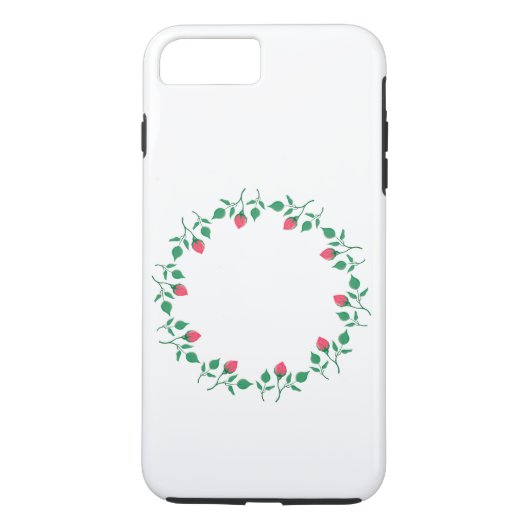 ピンクのバラの花を持つフローラの丸い枠 Case-Mate iPhoneケース (裏面)