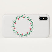 ピンクのバラの花を持つフローラの丸い枠 Case-Mate iPhoneケース (裏面(横))