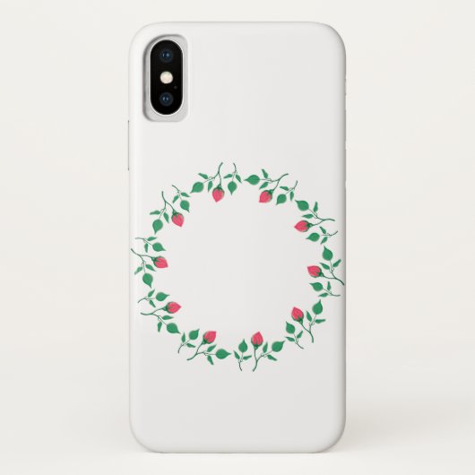 ピンクのバラの花を持つフローラの丸い枠 Case-Mate iPhoneケース (裏面)
