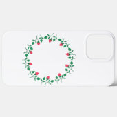 ピンクのバラの花を持つフローラの丸い枠 Case-Mate iPhoneケース (裏面 (横))