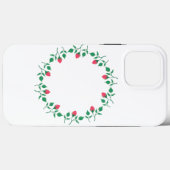 ピンクのバラの花を持つフローラの丸い枠 Case-Mate iPhoneケース (裏面 (横))