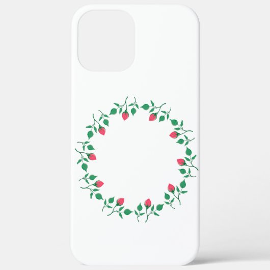ピンクのバラの花を持つフローラの丸い枠 Case-Mate iPhoneケース (裏面)
