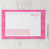 ピンクのバラの花ウィークリープランナーとto-doリスト ペーパーパッド (インサイチュ)