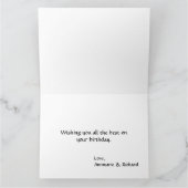 ピンクのバラの花ザガーデン誕生日 カード (内部)