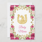 ピンクのバラの花メキシコのフィエスタカップルシャワー  招待状 (裏面)