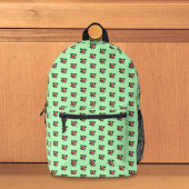 ピンクのバラの花ライトグリーンのシームレスなパターン プリントバックパック