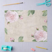ピンクのバラの花ヴィンテージ音楽コラージュのデコページ 薄葉紙 (クラフト)