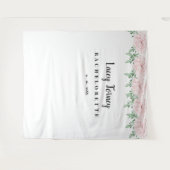 ピンクのバラの花嫁おさらいパーティーの写真用背景 タペストリー (正面(横))