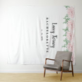 ピンクのバラの花嫁おさらいパーティー写真背景 タペストリー (インサイチュ(横))