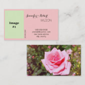 ピンクのバラの花嫁と新郎の新しいアドレスカード 名刺 (正面/裏面)