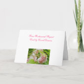 ピンクのバラの花嫁の介添え人依頼カード 招待状 (裏面)