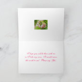 ピンクのバラの花嫁の介添え人依頼カード 招待状 (内部)