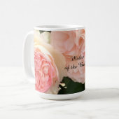 ピンクのバラの花嫁の母 コーヒーマグカップ (正面左)