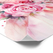 ピンクのバラの花嫁ドレスブライダルシャワーへようこそ ポスター (角)