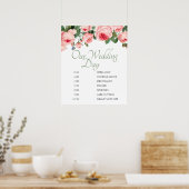 ピンクのバラの花嫁衣裳 ウェディング・スケジュールポスター ポスター (キッチン)