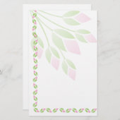 ピンクのバラの花文具 – フローラ 便箋 (正面/裏面)