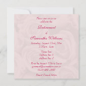 ピンクのバラの花束が引退 招待状 (裏面)