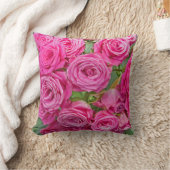ピンクのバラの花束の装飾用クッション クッション (ブランケット)
