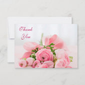 ピンクのバラの花束は感謝していしています サンキューカード (正面)