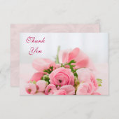 ピンクのバラの花束は感謝していしています サンキューカード (正面/裏面)