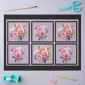 ピンクのバラの花束タイルの切り離し 薄葉紙 (クラフト)