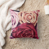 ピンクのバラの花束写真 クッション (ブランケット)