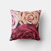 ピンクのバラの花束写真 クッション (裏面)