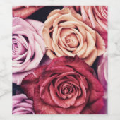 ピンクのバラの花束写真 ワインラベル (シングルラベル)