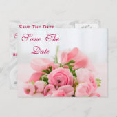 ピンクのバラの花束60誕生日日付を保存 案内ポストカード (正面/裏面)